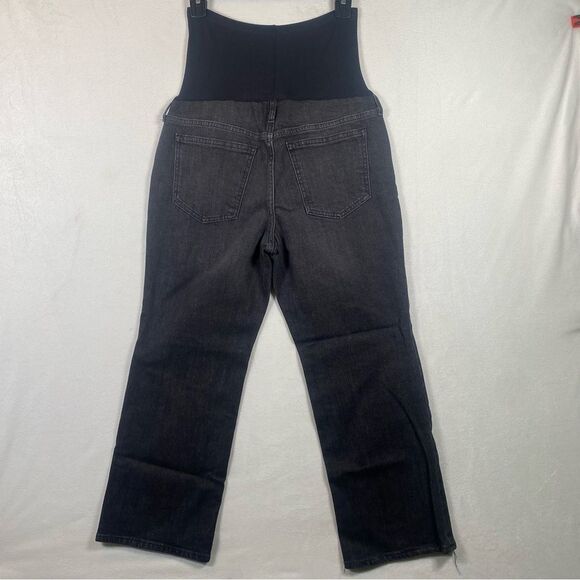 Gap Maternity New With Tags Full Panel Crop Flair Black Jeans Size 28R - Picture 2 of 13